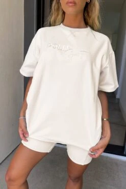 Here’s The Tee Oversized T-Shirt Dress In Cream