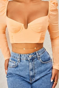 Golden Hour Coin Detail Belly Chain In Gold