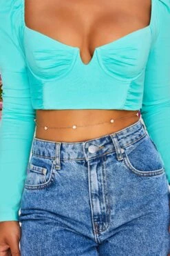 Hotline Bling Beaded Belly Chain In Rose Gold