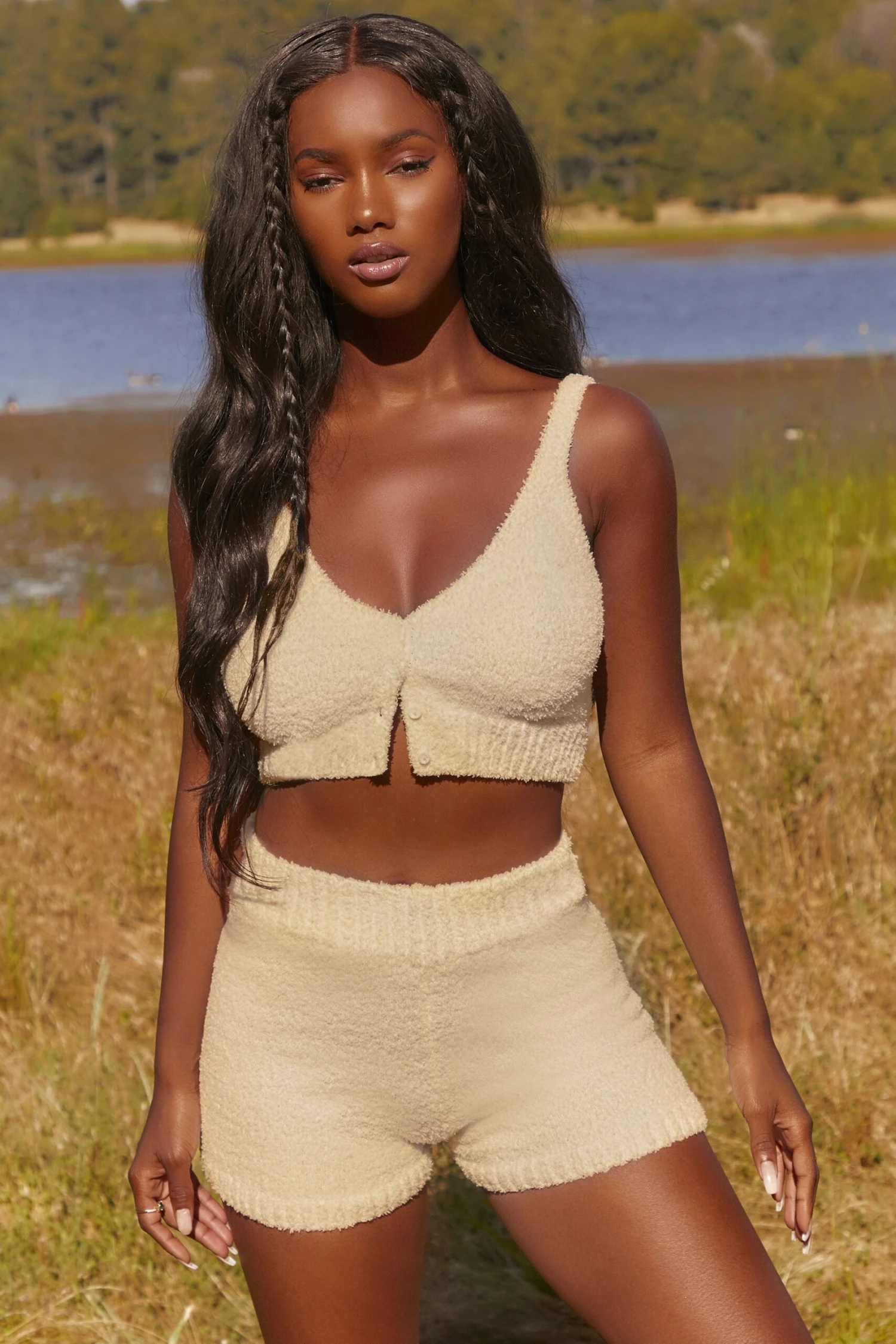 Cosy Mini Shorts In Yellow - Image 4