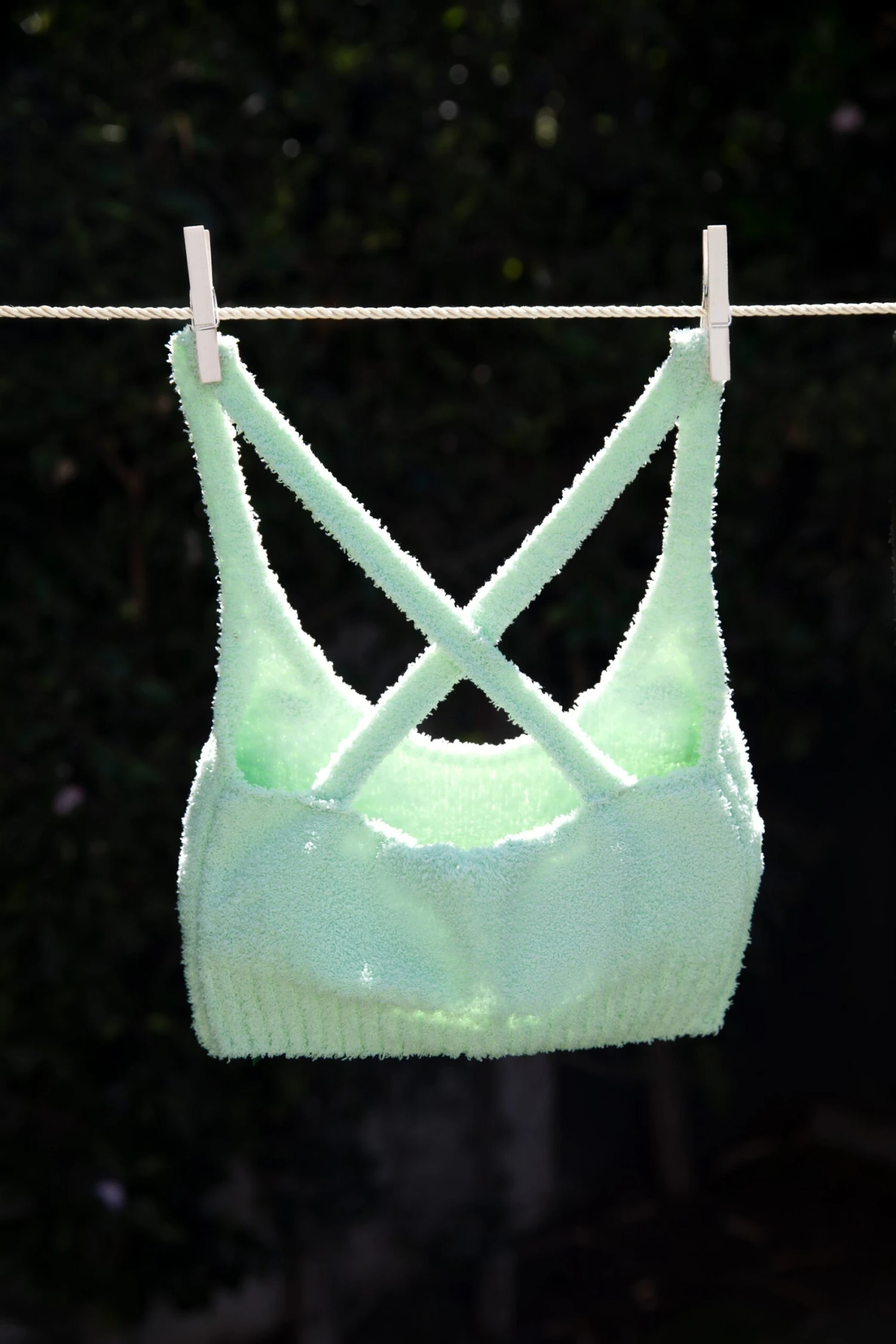 Cosy Scoop Neck Crop Top In Green - Image 14