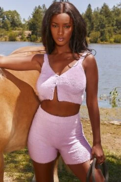 Cosy Biker Shorts In Lilac