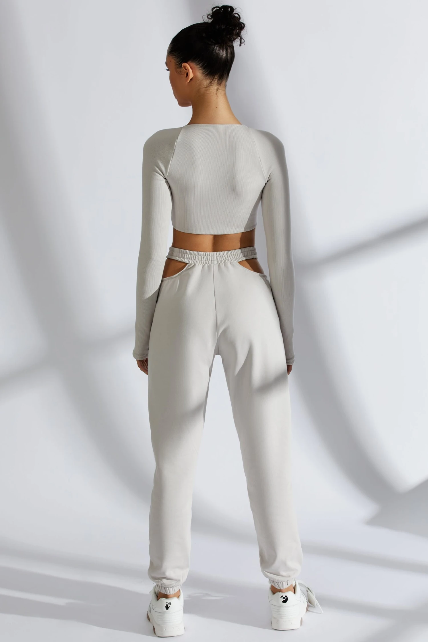 Cut Out Joggers In Grey - Image 10