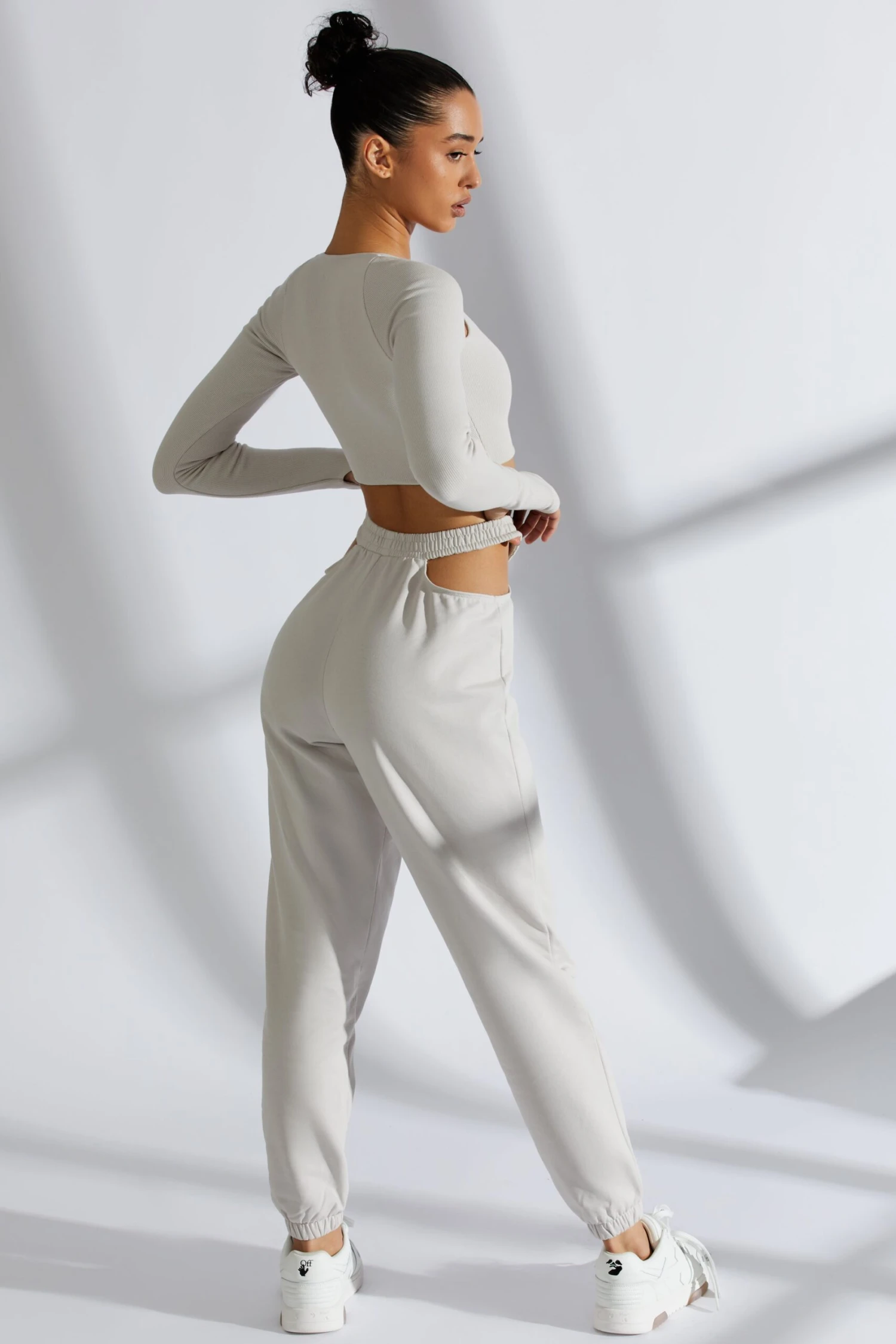 Cut Out Joggers In Grey - Image 2