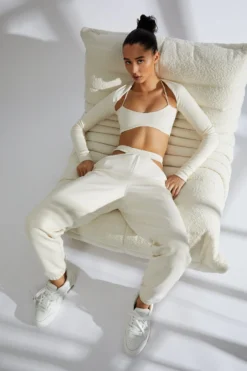 Cut Out Joggers In Ivory