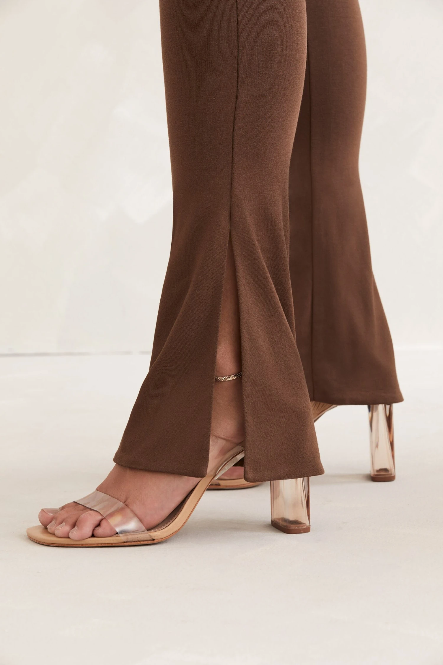 Scoop Neck Backless Jumpsuit In Brown - Image 4
