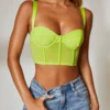 Corset Crop Top In Lime