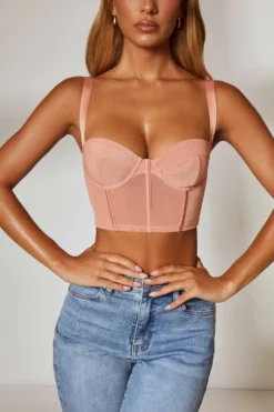 Corset Crop Top In Blush