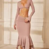 Asymmetric Midaxi Skirt In Mauve