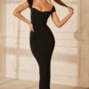 Sweetheart Neckline Maxi Dress In Black