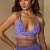 Embellished Bra Top In Purple