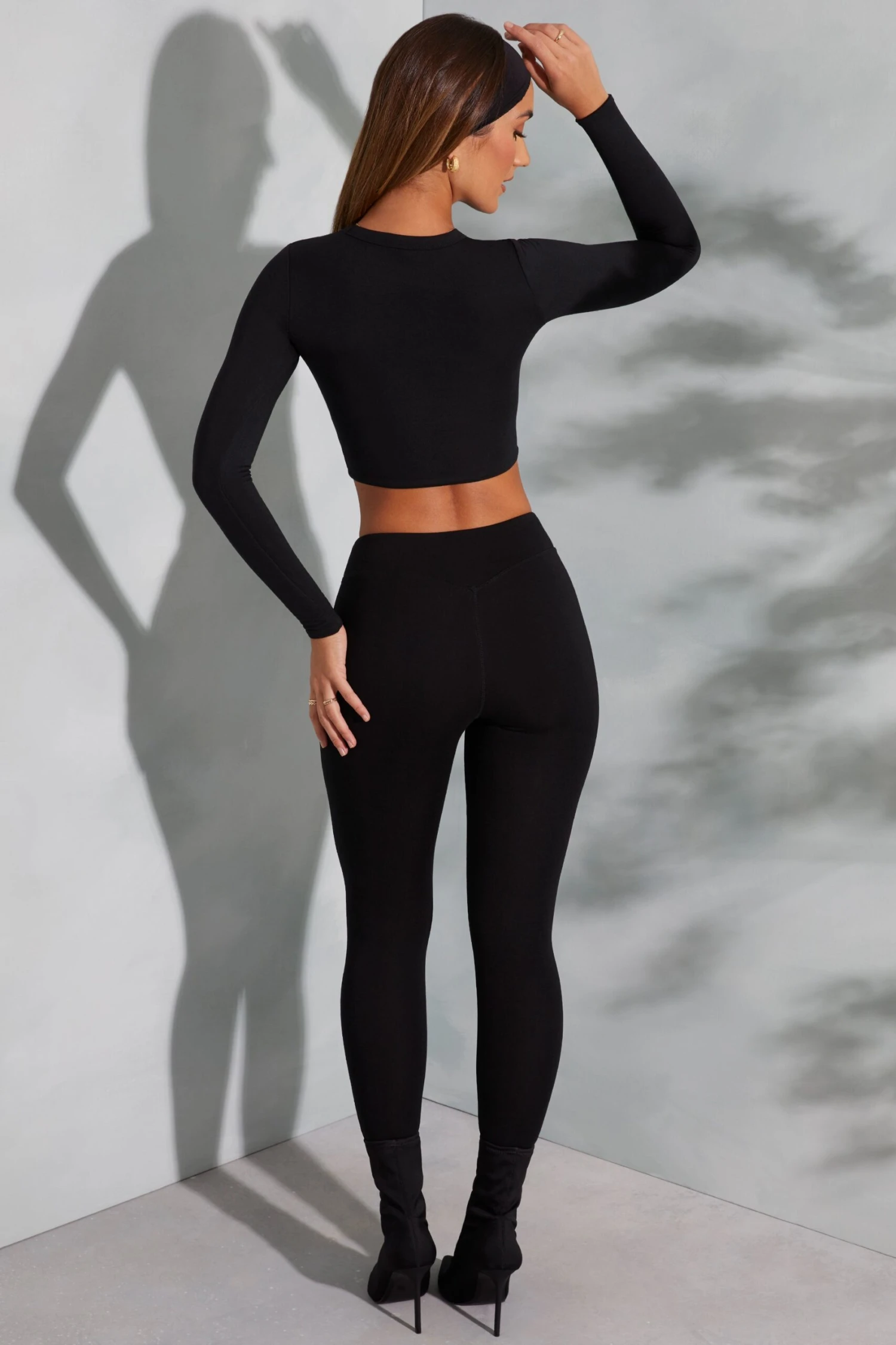 High Waist Leggings In Black - Image 2