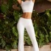 Mid Rise Straight Leg Trousers In White
