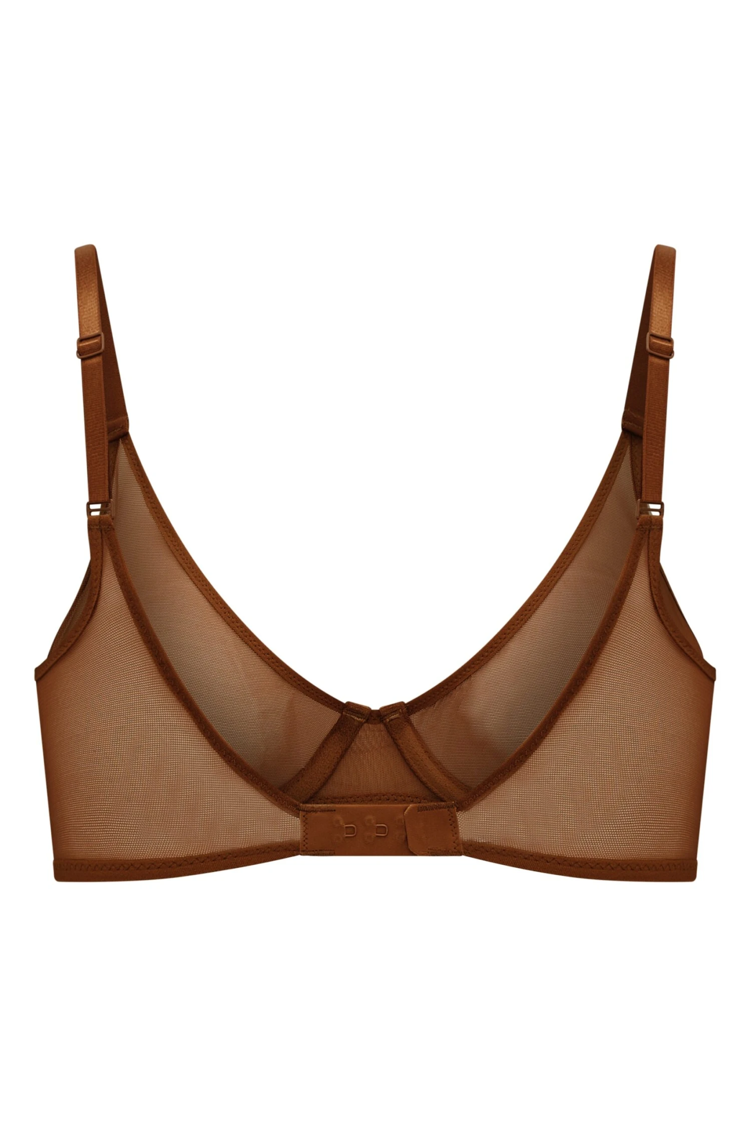 Soft Mesh Single Layer Underwired Bra In Chestnut - Image 6