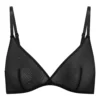 Soft Mesh Single Layer Triangle Bra In Black