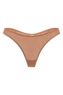 Soft Mesh Thong In Honey