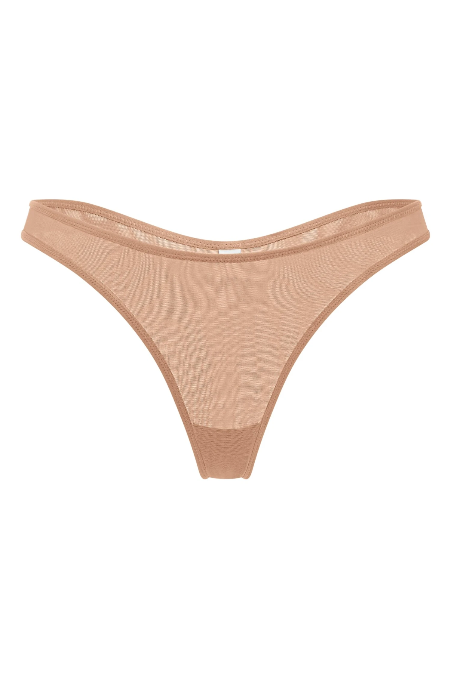 Soft Mesh Thong In Warm Peach