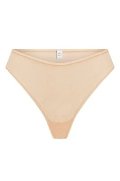Soft Mesh Brief In Beige