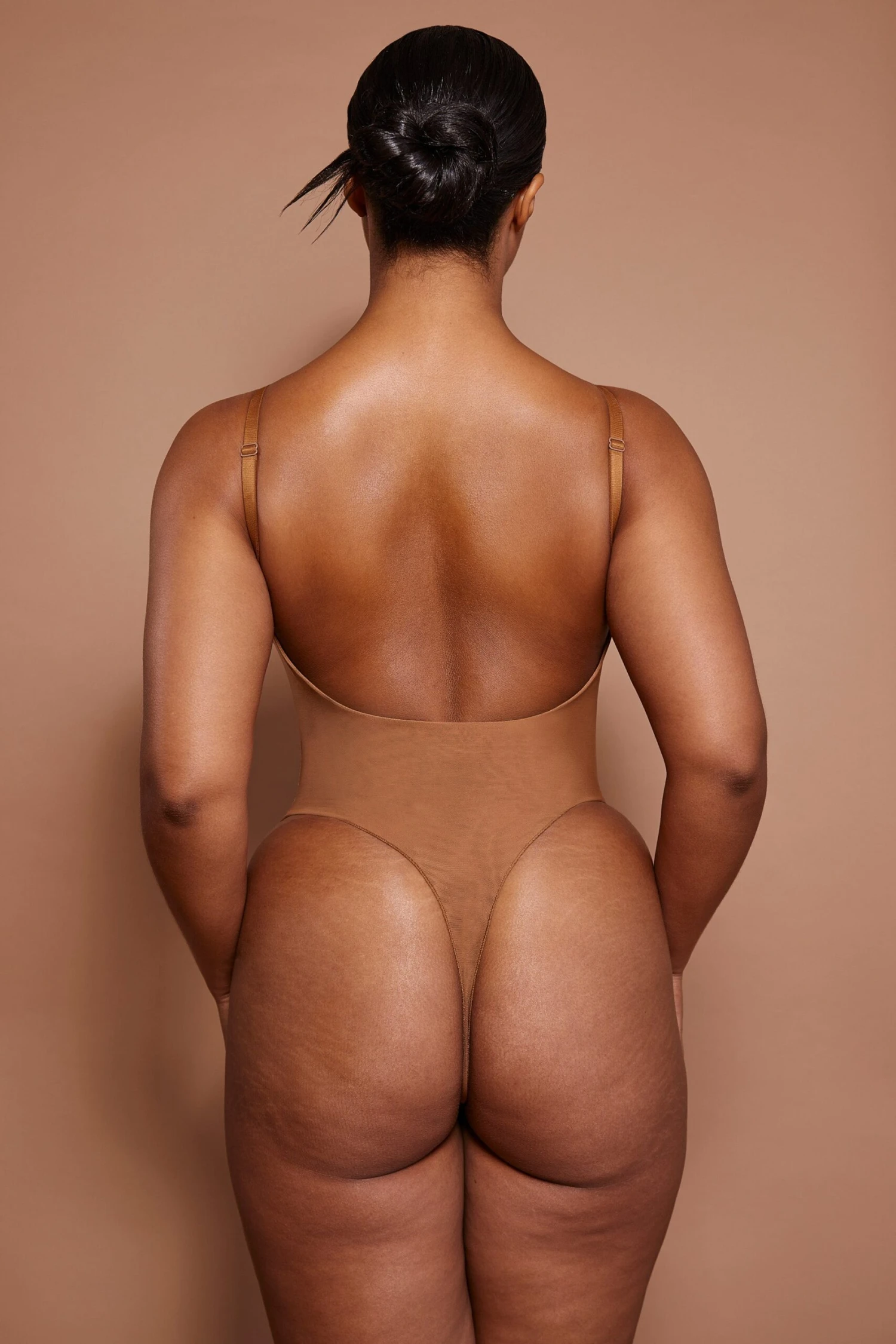Soft Mesh Bodysuit In Almond - Image 3
