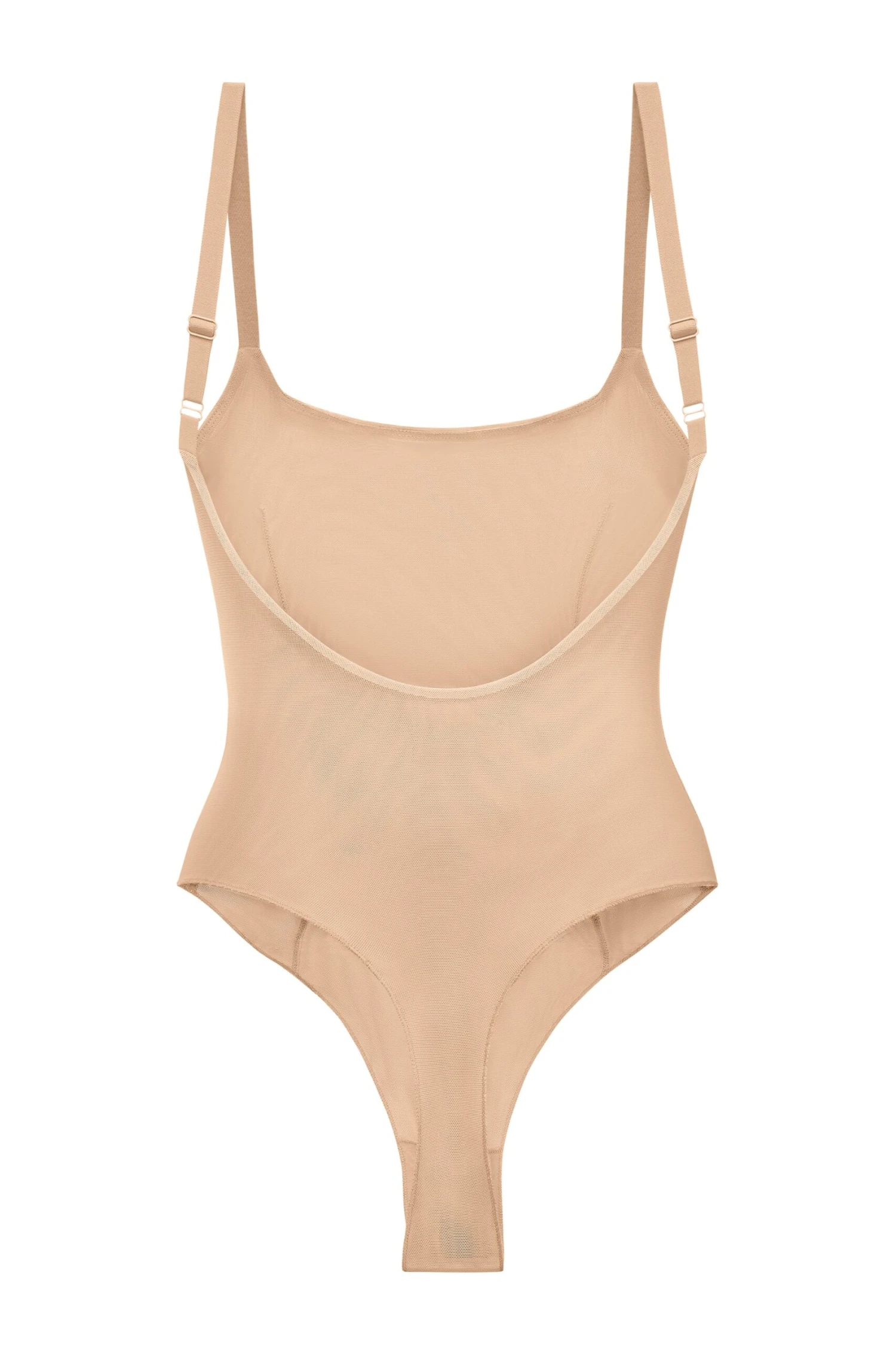 Soft Mesh Bodysuit In Beige - Image 7