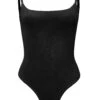 Soft Mesh Bodysuit In Black