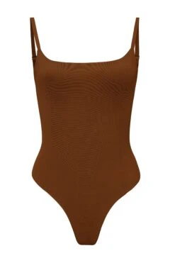 Soft Mesh Bodysuit In Chestnut