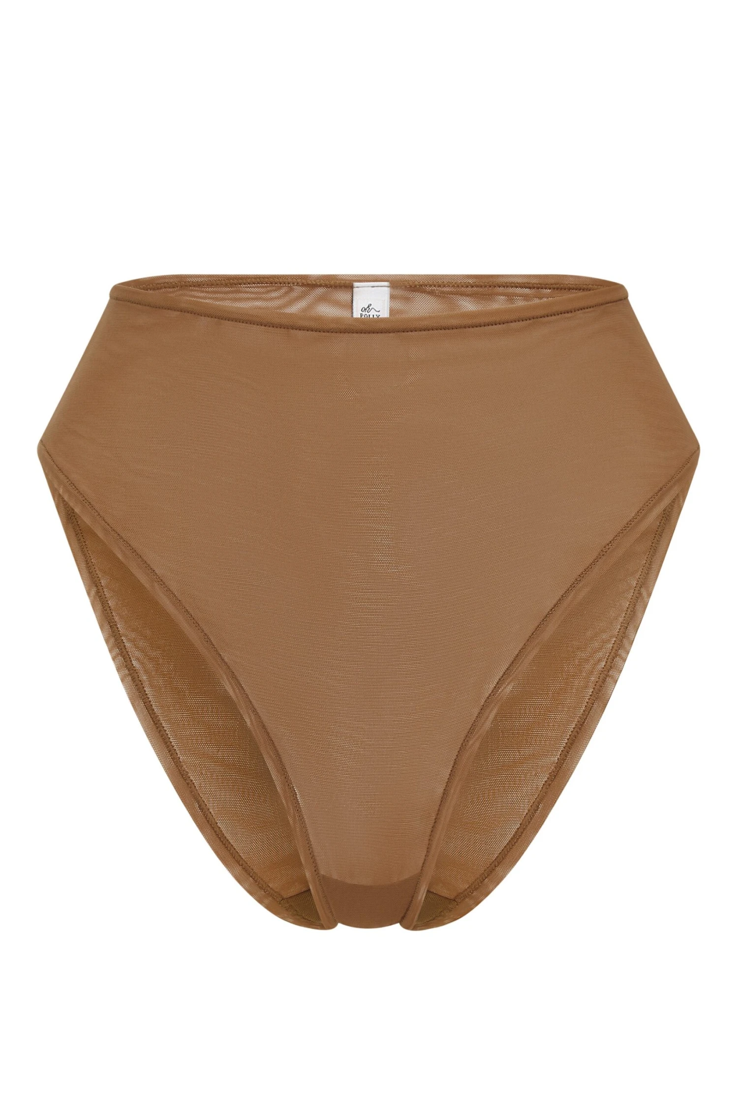 Soft Mesh High Waisted Knicker In Almond