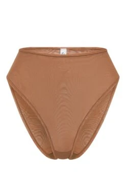 Soft Mesh High Waisted Knicker In Honey