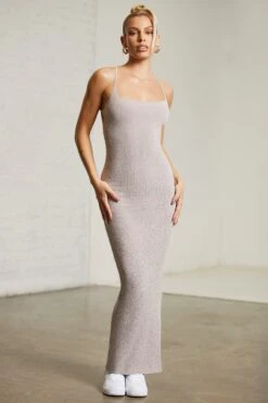 Low Back Maxi Dress In Mocha