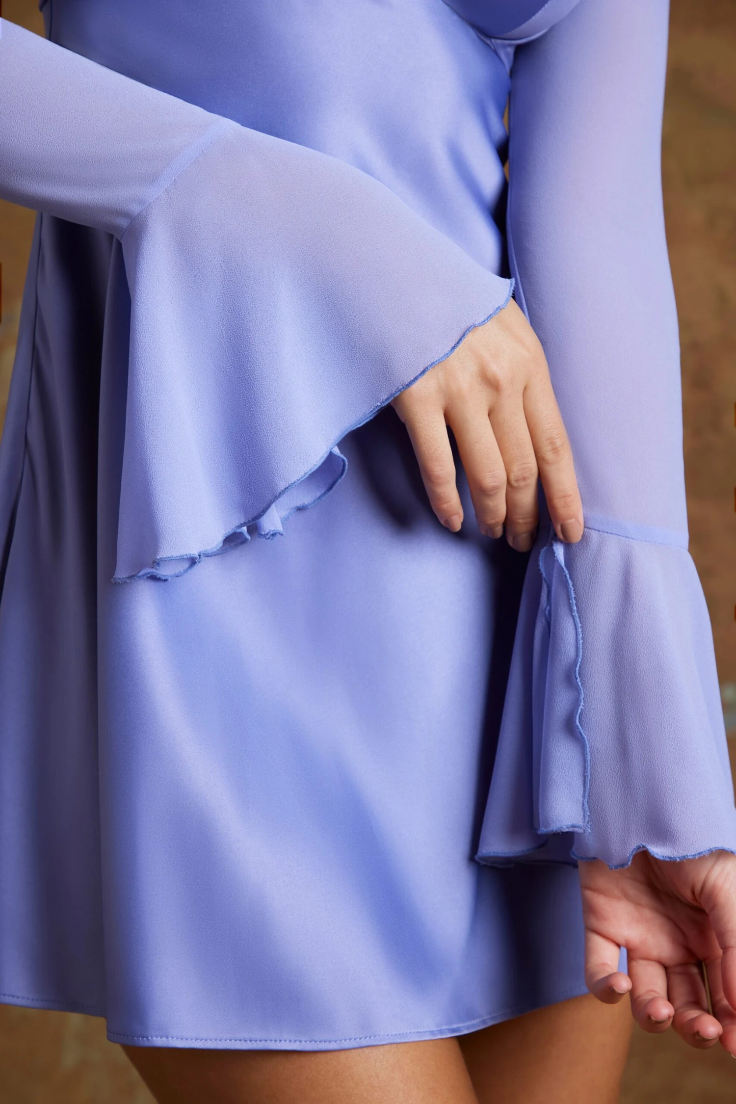 Long Flared Sleeve Shrug In Periwinkle - Image 5