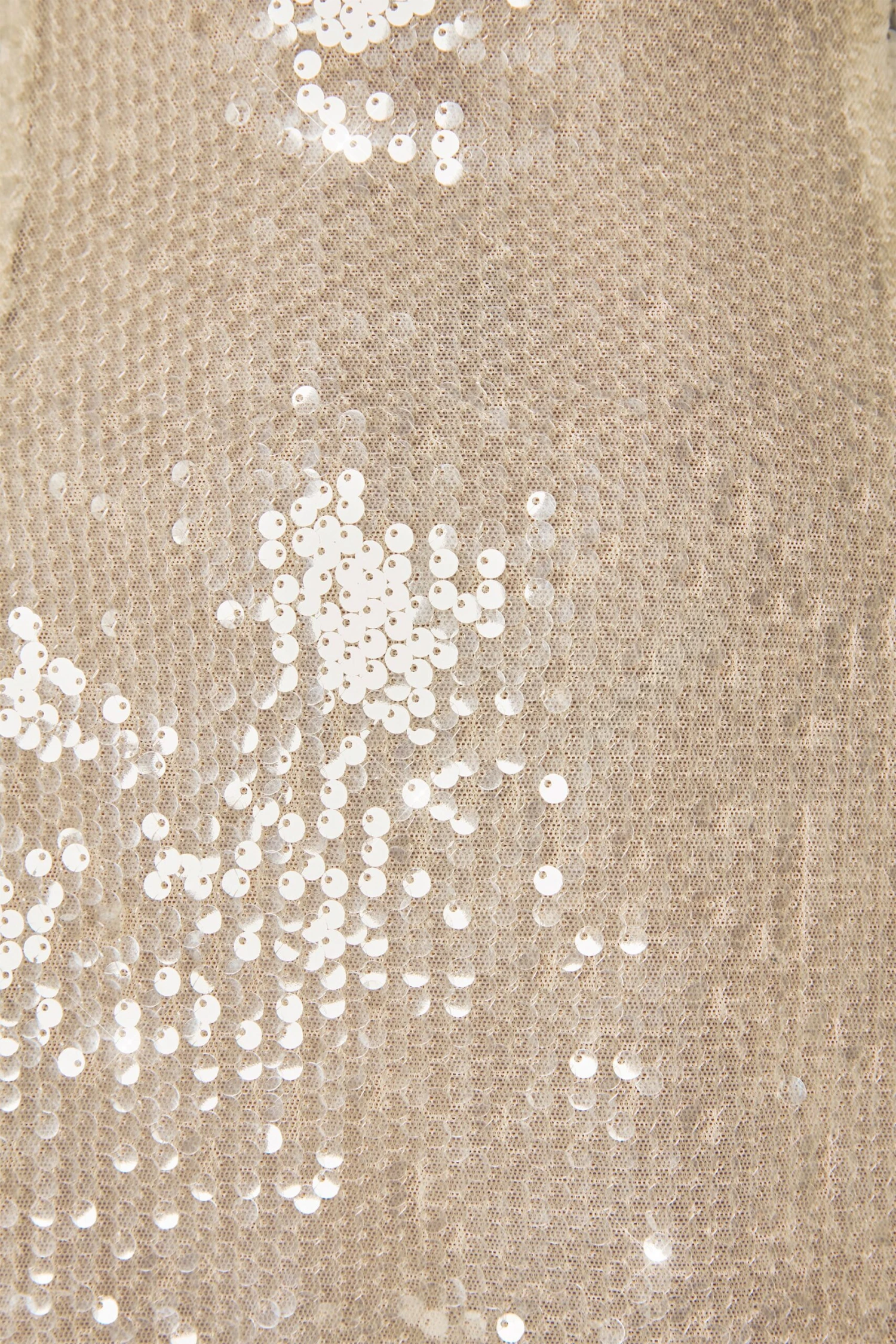 Off The Shoulder Sequin A-Line Mini Dress In Ivory - Image 6