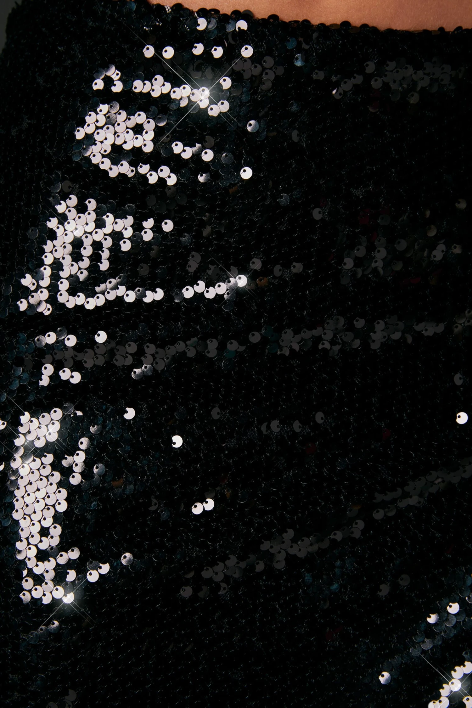 Flat Sequin Thigh Split Maxi Skirt In Black - Image 4