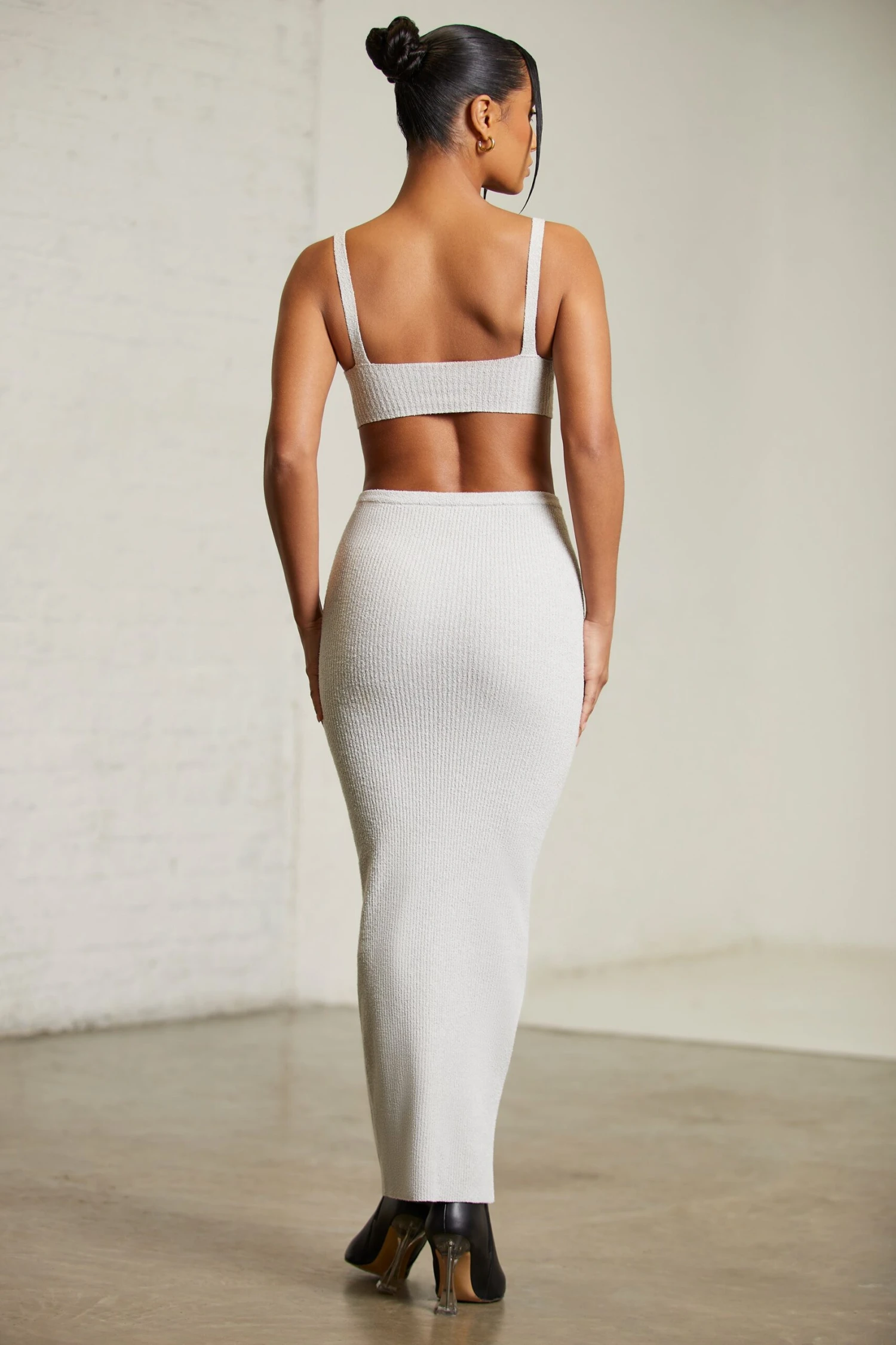 Low Rise Maxi Skirt In Grey - Image 2