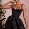 Tulle Skirt Corset Mini Dress In Black
