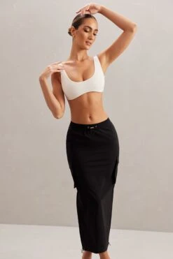 Cargo Maxi Skirt In Black