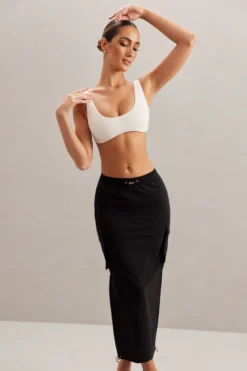 Cargo Maxi Skirt In Black