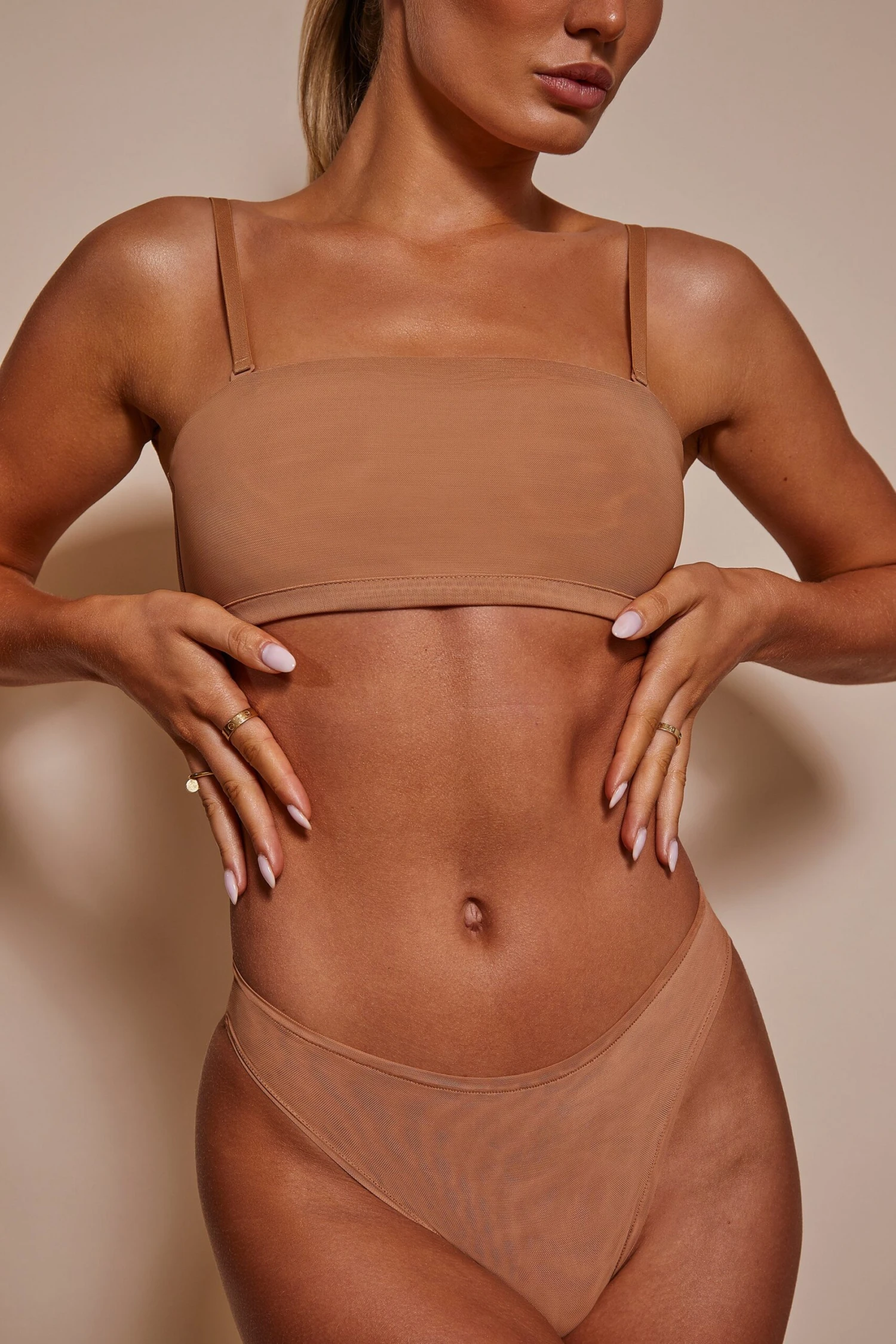 Soft Mesh Brief In Honey - Image 2