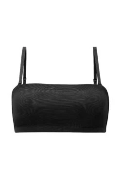 Soft Mesh Bandeau Bra In Black