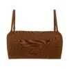 Soft Mesh Bandeau Bra In Chestnut