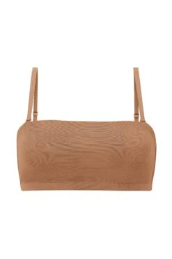 Soft Mesh Bandeau Bra In Honey