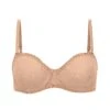 Soft Mesh Strapless Bra In Warm Peach
