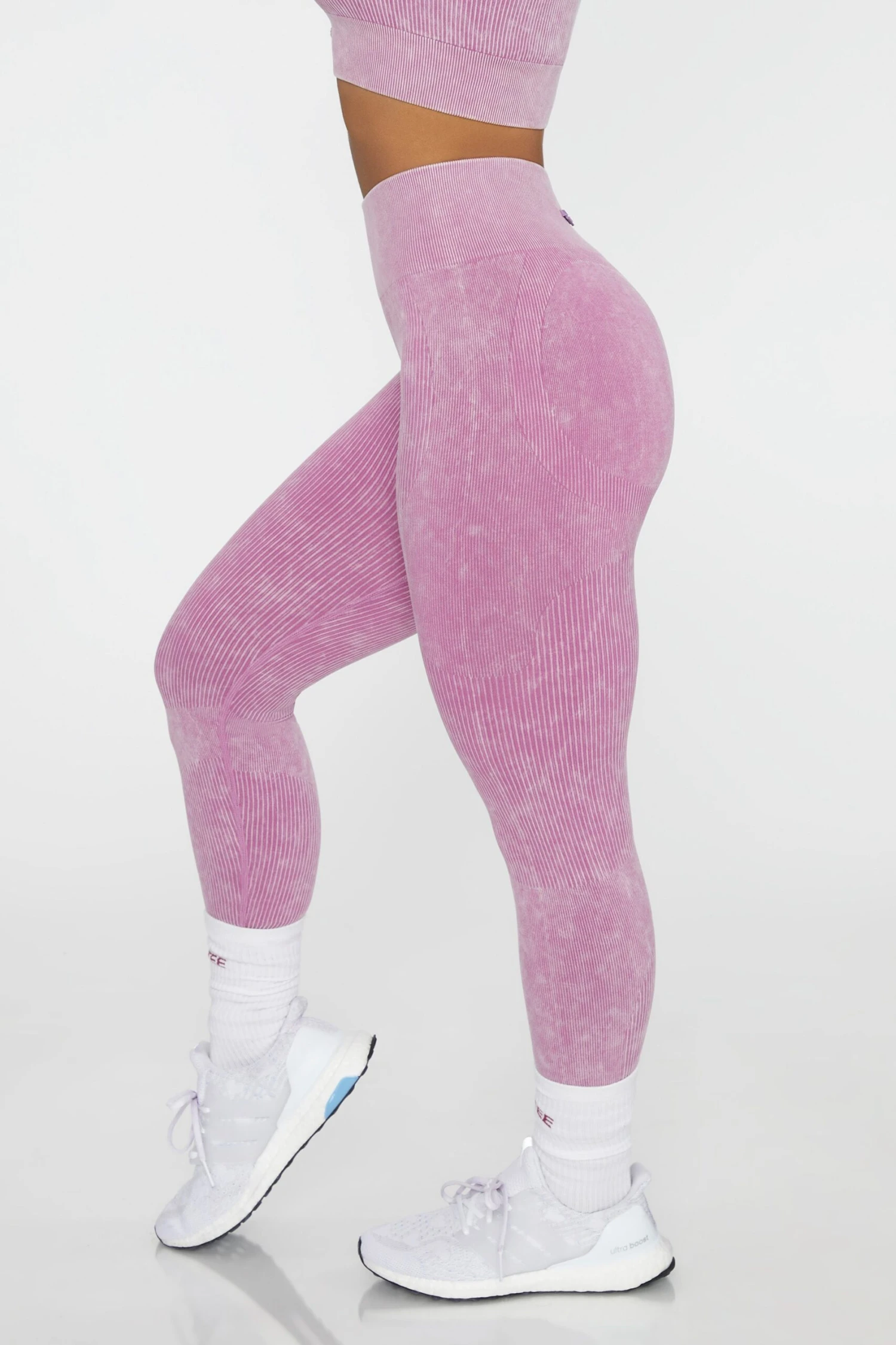 High Waisted Leggings In Pink - Image 5