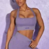 Square Neck Sports Bra In Violet