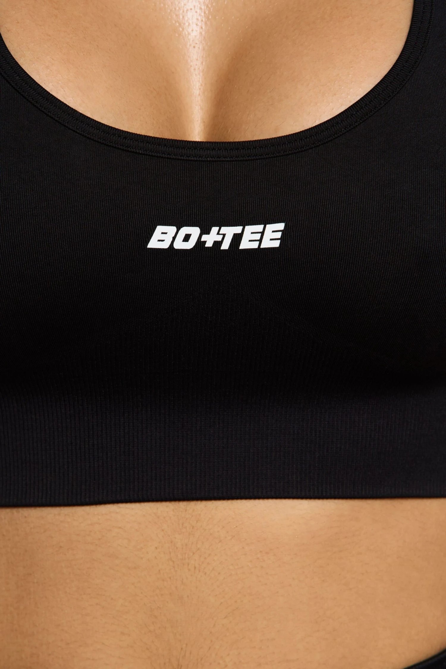 Halter Neck Sports Bra In Black - Image 4