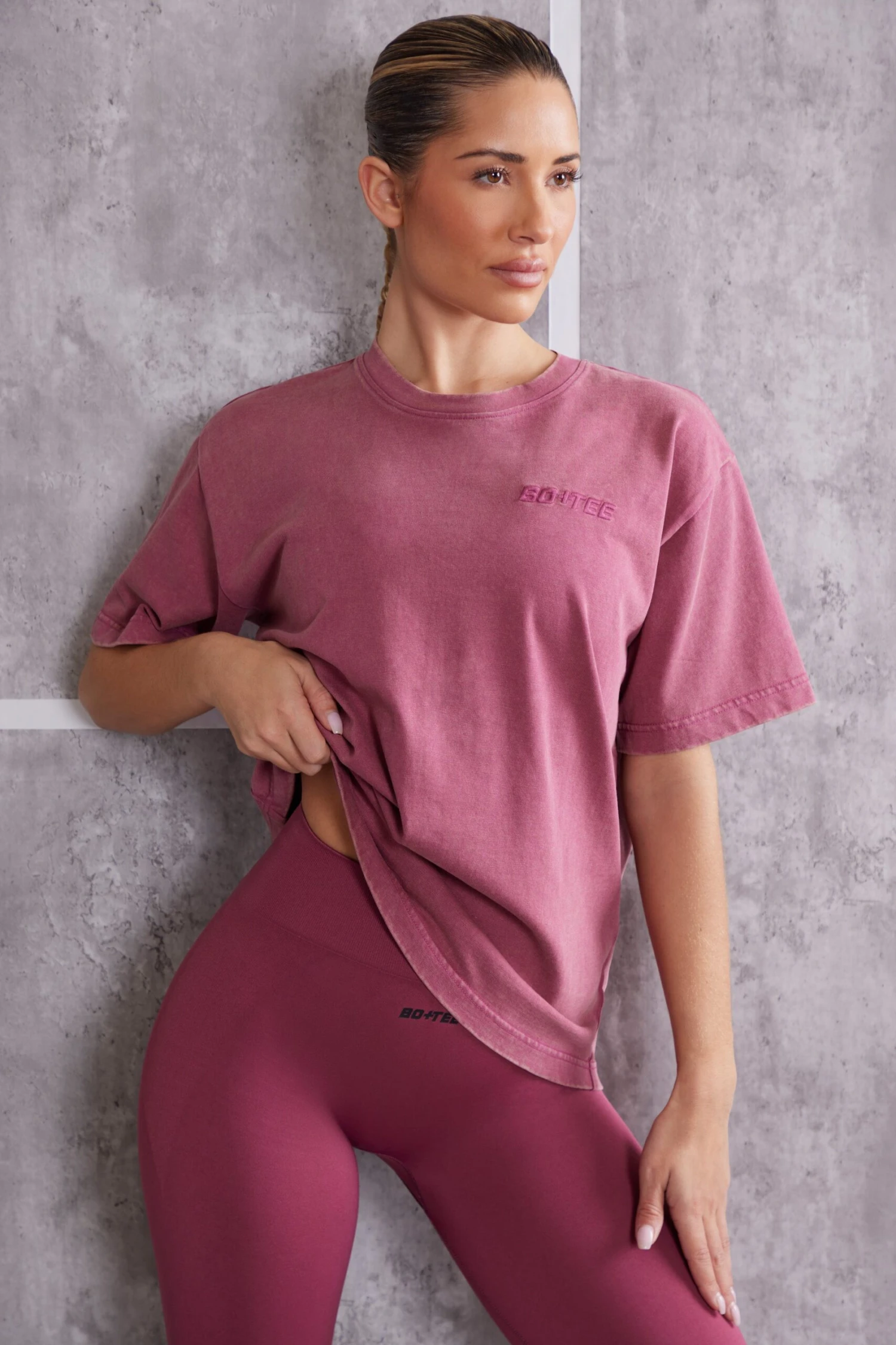 Oversized T-Shirt In Dark Rose - Image 5
