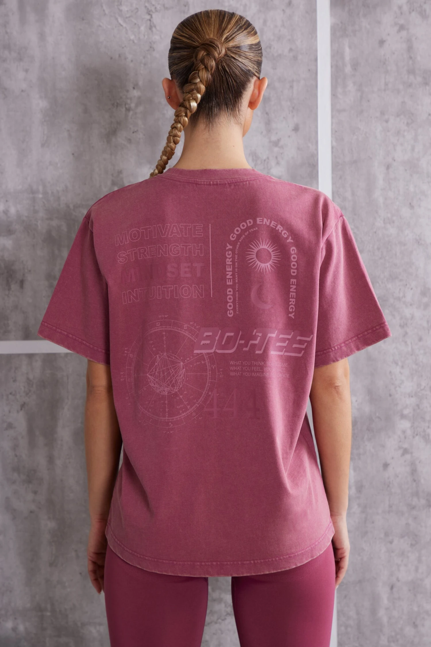 Oversized T-Shirt In Dark Rose - Image 3