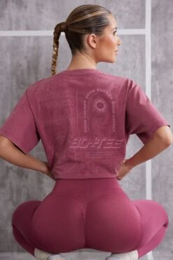 Oversized T-Shirt In Dark Rose