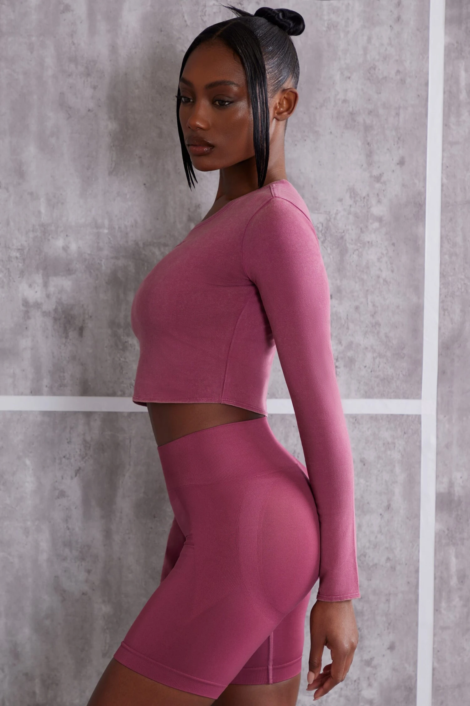 Long Sleeve T-Shirt In Dark Rose - Image 3