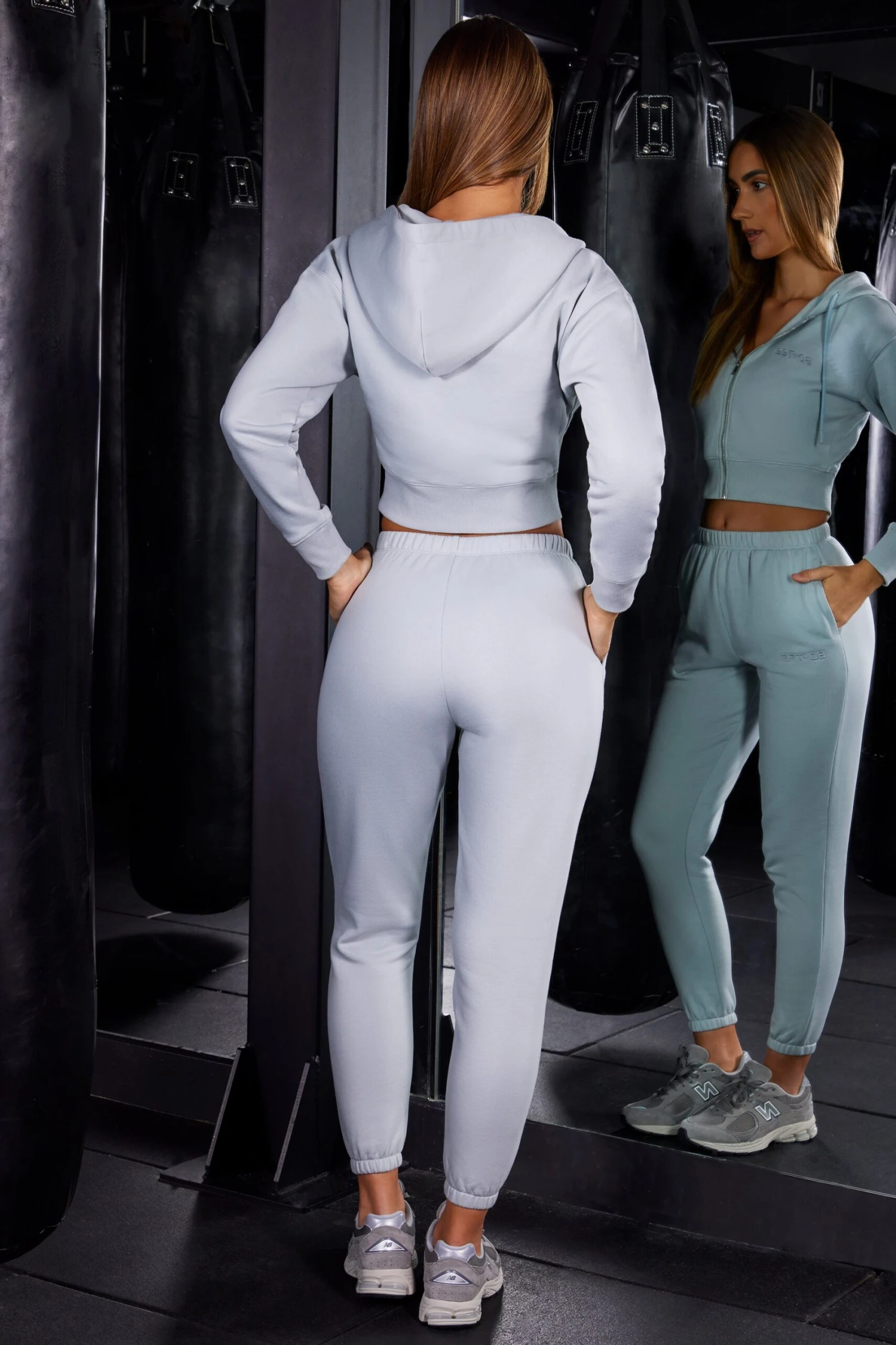 Slim Fit Jogger Bottoms In Grey - Image 2