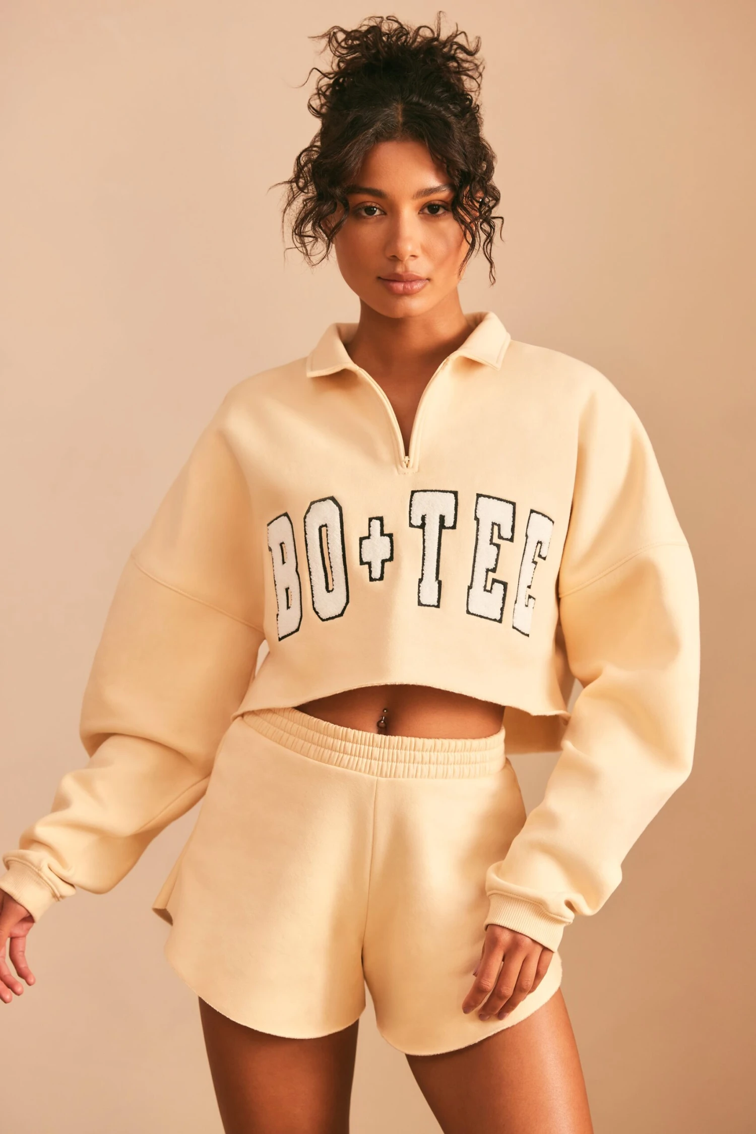 Half Zip Sweater In Sand - Image 3